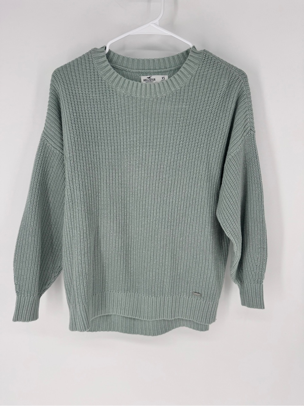 Hollister Soft Mint Green Knit Crewneck Sweater
